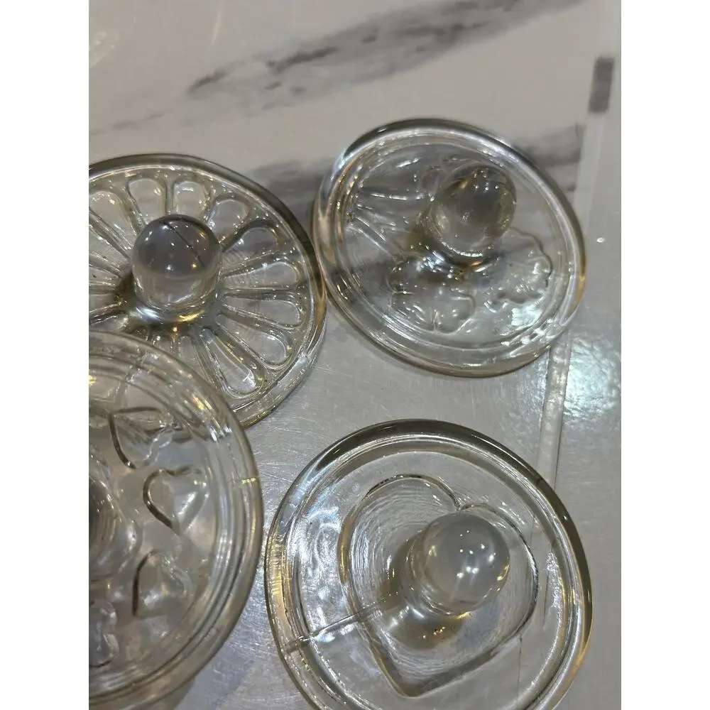 Vintage Williams Sonoma Glass Cookie Stamps - Pack of 4